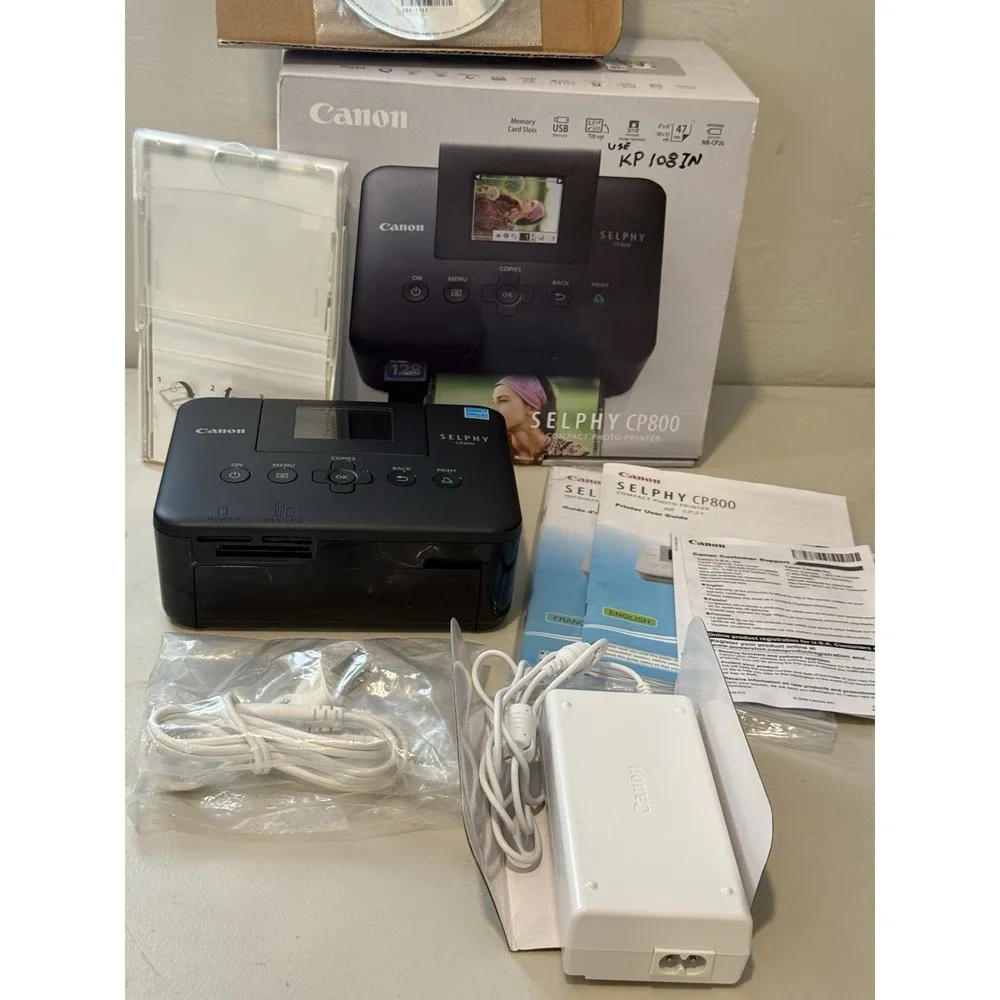 Canon SELPHY‎ CP800 Compact Photo Printer Bundle with Box and Accessories